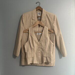 Vintage TOGETHER S8 blazer And S6 Vest.  Exc. Cond. Ramie/cotton. Sold As Set.